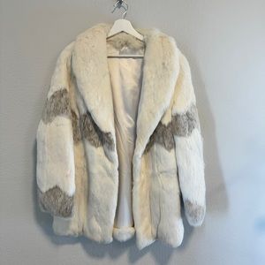 100% real rabbit fur coat